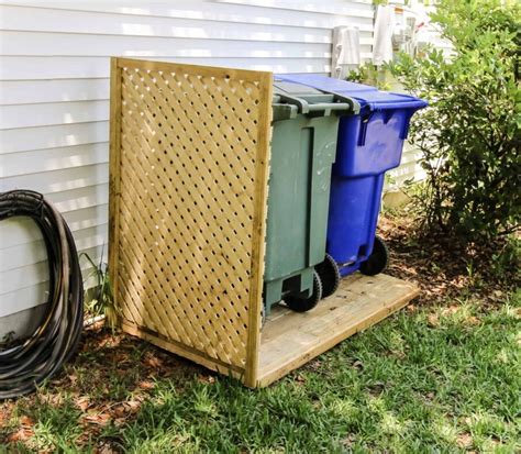 metal trash can screen enclosure|trash can storage plans.